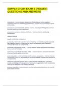 SUPPLY CHAIN EXAM 2 &lpar;PEAVEY&rpar; QUESTIONS AND ANSWERS