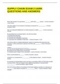 SUPPLY CHAIN EXAM 2 UARK QUESTIONS AND ANSWERS