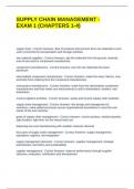 SUPPLY CHAIN MANAGEMENT - EXAM 1 &lpar;CHAPTERS 1-4&rpar; QUESTIONS AND ANSWERS