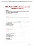 PSYC 101 Exam #5 Questions and Answers| uPDATED & vERIFIED