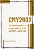CMY2602 ASSIGNMENT 1 SEMESTER 2 2025 COMPLETE ANSWERS (DUE DATE AUGUST 2025)