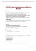 PSYC 101 Final Exam Questions and Correct Answers