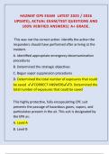 HAZMAT OPS EXAM  LATEST 2025 &sol; 2026 UPDATE&rpar;&comma; ACTUAL EXAM&sol;TEST QUESTIONS AND 100&percnt; VERIFIED ANSWERS&vert; A&plus; GRADE