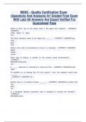 MSSC - Quality Certification Exam  &lpar;Questions And Answers&rpar; A&plus; Graded Final Exam With Lab&vert; All Answers Are Expert Verified For Guaranteed Pass