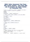 MSSC Safety Assessment Final Exam With Correct Answers  Final Exam With Lab&vert; All Answers Are Expert Verified For Guaranteed Pass  