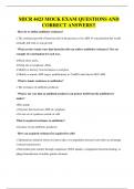 MICR 4423 MOCK EXAM QUESTIONS AND CORRECT ANSWERS