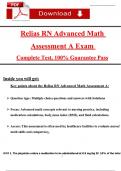 Relias RN Advanced Math Assessment A Exam &lpar;2025&rpar; &ndash; Verified Questions and Detailed Answers