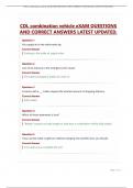 CDL combination vehicle eXAM QUESTIONS AND CORRECT ANSWERS LATEST UPDATED
