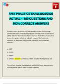 RHIT PRACTICE EXAM 2025&sol;2026 ACTUAL 1-150 QUESTIONS AND 100&percnt; CORRECT ANSWERS