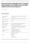 Starbucks Barista Certification Exam &vert; Complete Exam Questions and CORRECT Answers&vert; &lpar;2025 update&rpar; Assured success&vert; grade A&plus;