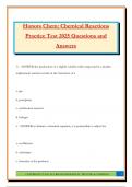 Honors Chem&colon; Chemical Reactions Practice Test 2025 Questions and Answers