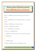 Honors chem&colon; Chemical reactions Exam 2025 Questions and Answers