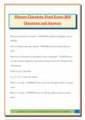 Honors Chemistry Bundled Exams 2025&sol;2026 &vert;Questions and Answers &vert;100&percnt; Pass