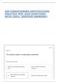 AIR CONDITIONING CERTIFICATION PRACTICE TEST 2025 QUESTIONS WITH 100&percnt;  VERIFIED ANSWERS&excl;&excl;
