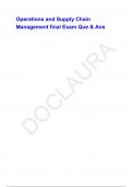 Operations and Supply Chain Management final Exam Que & Ans