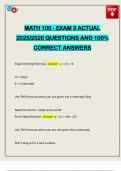 EXAM PACK&colon;&colon;&colon; MATH 100 ACTUAL 2025&sol;2026 Q&A 100&percnt; PASS