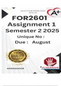 FOR2601 Assignment 1 (COMPLETE ANSWERS) Semester 2 2025 - DUE August 2025