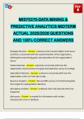 MISY5370-DATA MINING & PREDICTIVE ANALYTICS MIDTERM ACTUAL 2025&sol;2026 QUESTIONS AND 100&percnt; CORRECT ANSWERS