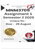 MNM3705 Assignment 1 (COMPLETE ANSWERS) Semester 2 2025 - DUE 29 August 2025