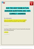 ACE THE ASCP EXAM ACTUAL 2025&sol;2026 QUESTIONS AND 100&percnt; CORRECT ANSWERS
