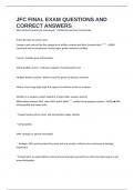 JFC FINAL EXAM QUESTIONS AND CORRECT ANSWERS