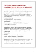WGU Sales Management D099 Pre-Assessment QUESTIONS WITH ANSWERS