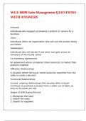 WGU D099 Sales Management QUESTIONS WITH ANSWERS