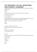 JFC MIDTERM 1 ACTUAL QUESTIONS AND CORRECT ANSWERS