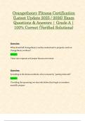 Orangetheory Fitness Certification &lpar;Latest Update 2025 &sol; 2026&rpar; Exam Questions & Answers &vert; Grade A &vert; 100&percnt; Correct &lpar;Verified Solutions&rpar;