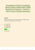 Orangetheory Fitness Certificate Exam &lpar;Latest Update 2025 &sol; 2026&rpar; Questions & Answers &vert; Grade A &vert; 100&percnt; Correct &lpar;Verified Solutions&rpar;