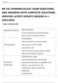 NR 341 PHARMACOLOGY EXAM QUESTIONS AND ANSWERS WITH COMPLETE SOLUTIONS VERIFIED LATEST UPDATE GRADED A&plus;&plus; 2025&sol;2026