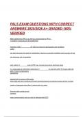PALS EXAM QUESTIONS WITH CORRECT ANSWERS 2025&sol;2026 A&plus; GRADED 100&percnt; VERIFIED