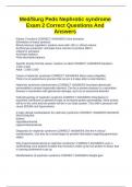 Med&sol;Surg Peds Nephrotic syndrome Exam 2 Correct Questions And Answers