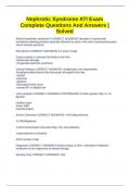 Nephrotic Syndrome ATI Exam Complete Questions And Answers &vert; Solved