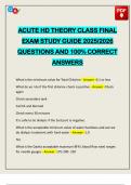 ACUTE HD THEORY CLASS FINAL EXAM STUDY GUIDE 2025&sol;2026 QUESTIONS AND 100&percnt; CORRECT ANSWERS