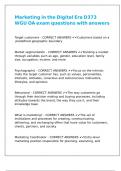 Marketing in the Digital Era D373 WGU OA exam questions with answers