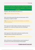Accounting Data Analytics Questions and  Correct Answers&sol; Latest Update &sol; Already  Graded 