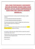 WGU D482 PERFOMANCE ASSESSMENT &lpar;SECURE NETWORK DESIGN-D482&rpar; EXAM NEWEST ACTUAL EXAM COMPREHENSIVE QUESTIONS AND VERIFIED ANSWERS GRADED A&plus; 