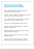 A&P Exam 2 Jersey College QUESTIONS WITH ANSWERS