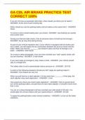 GA CDL AIR BRAKE PRACTICE TEST CORRECT 100&percnt;