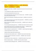 CDL COMBINATION & AIR BRAKE TEST CORRECT 100&percnt;