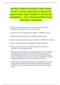 ORTHO CERTIFICATION FINAL EXAM  STUDY GUIDE 2025&sol;2026 COMPLETE  QUESTIONS AND CORRECT DETAILED  ANSWERS &vert;&vert; 100&percnt; GUARANTEED PASS  <RECENT VERSION> 