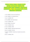CREST CPSA FINAL EXAM STUDY  GUIDE 2025&sol;2026 COMPLETE  QUESTIONS AND CORRECT DETAILED  ANSWERS &vert;&vert; 100&percnt; GUARANTEED PASS  <RECENT VERSION> 