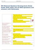 RN Maternal Newborn Nursing Exam Study  Guide 2025-2026 &vert;ATI & HESI Questions and  answers with Rationales