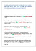 FLORIDA CAM &lbrack;COMMUNITY ASSOCIATION MANAGER&rsqb;  MULTIPLE CHOICE Q&A&vert; WELL ELABORATED AND 100&percnt;  VERIFIED QUESTIONS AND ANSWERS 2025