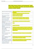 WGU D202 Human Growth and Development  latest  version with complete questions and accurate detailed  answers verified  answers 