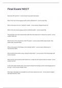 Final Exam&sol; NCCT With Multiple Choices And Correct Verified Answers Solutions Guaranteed&period;