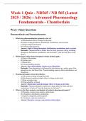 Week 1 Quiz - NR565 &sol; NR 565 &lpar;Latest 2025 &sol; 2026&rpar; &colon; Advanced Pharmacology Fundamentals - Chamberlain