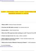  CLIENT - CENTERED CARE 1 EXAM 1 QUESTIONS AND ANSWERS GRADED A&plus; 202526