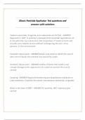 Illinois Pesticide Applicator Test questions and answers with solutions